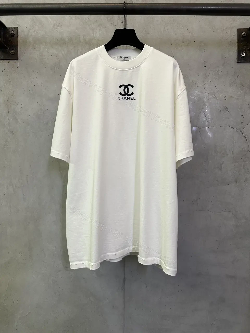 View 8 of White Cotton Tee, Minimal Logo, Luxury Everyday Comfort