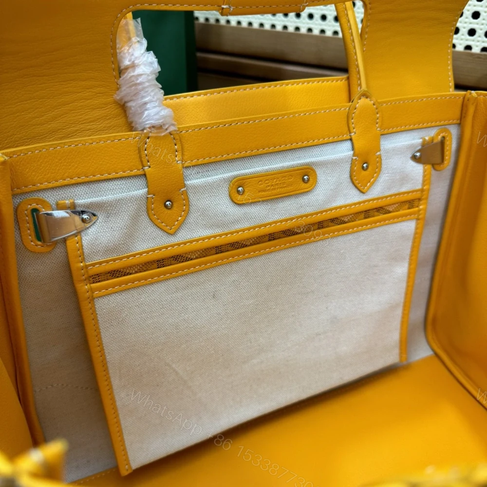 View 8 of 高仿Goyard*SAIGOC5手提托特包雙拼黃色大號免檢版