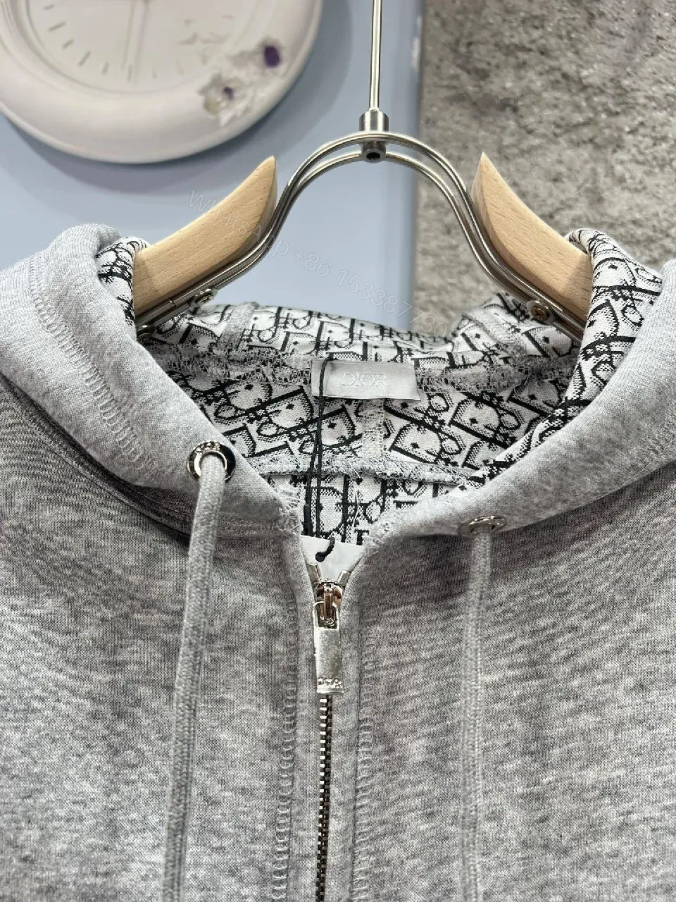 View 2 of Relaxed Zip Hoodie - Subtle Dior Detailing, Everyday Luxury
