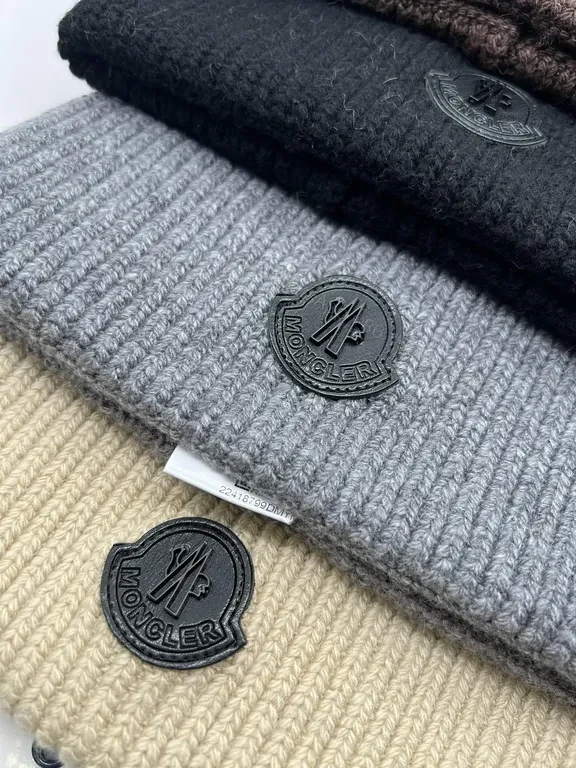 View 3 of Charcoal Moncler Knit Beanie â€“ Premium Rib Knit Cap