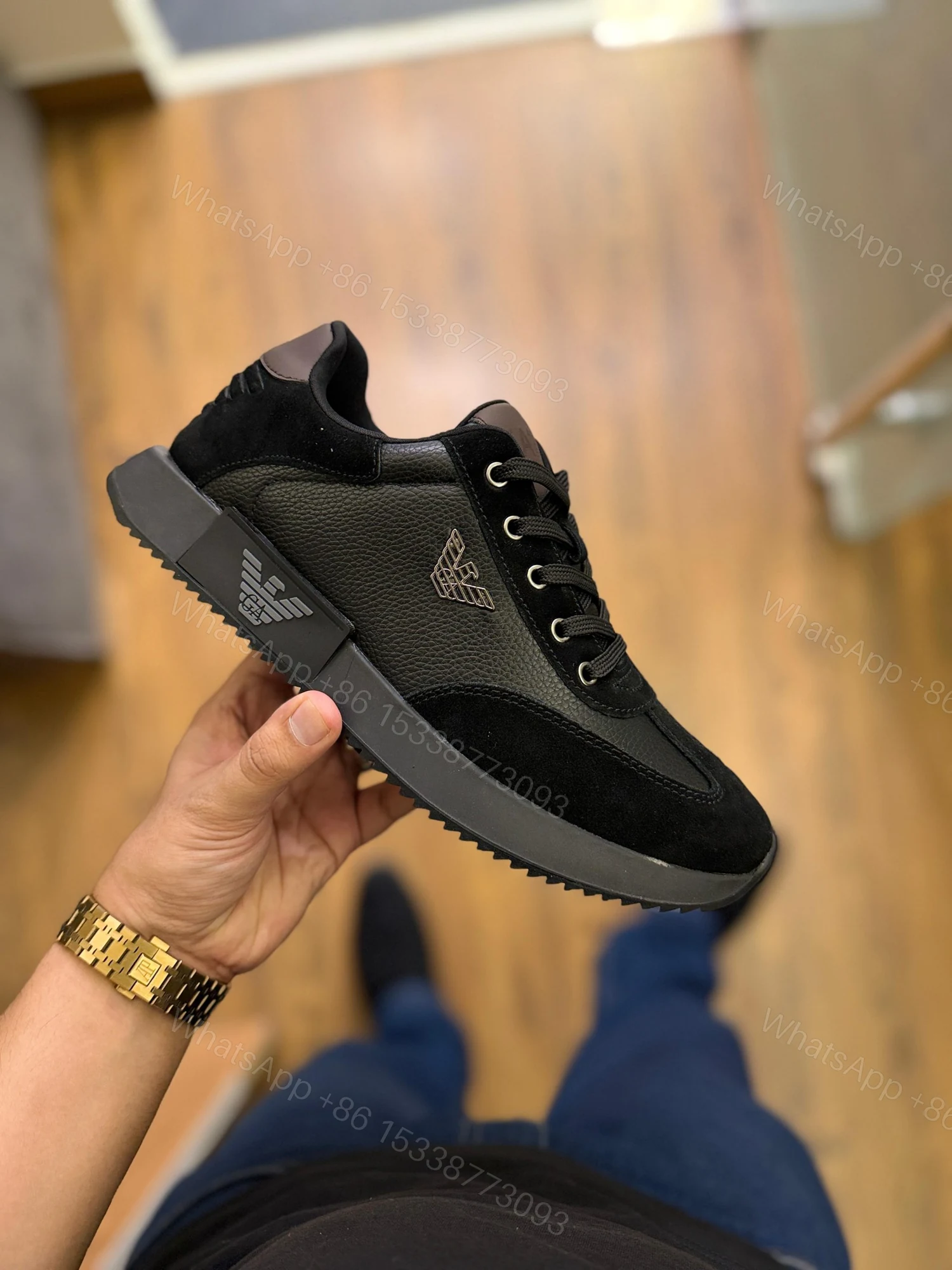 FIRST COPY Emporio Armani Black Sneaker — view 1
