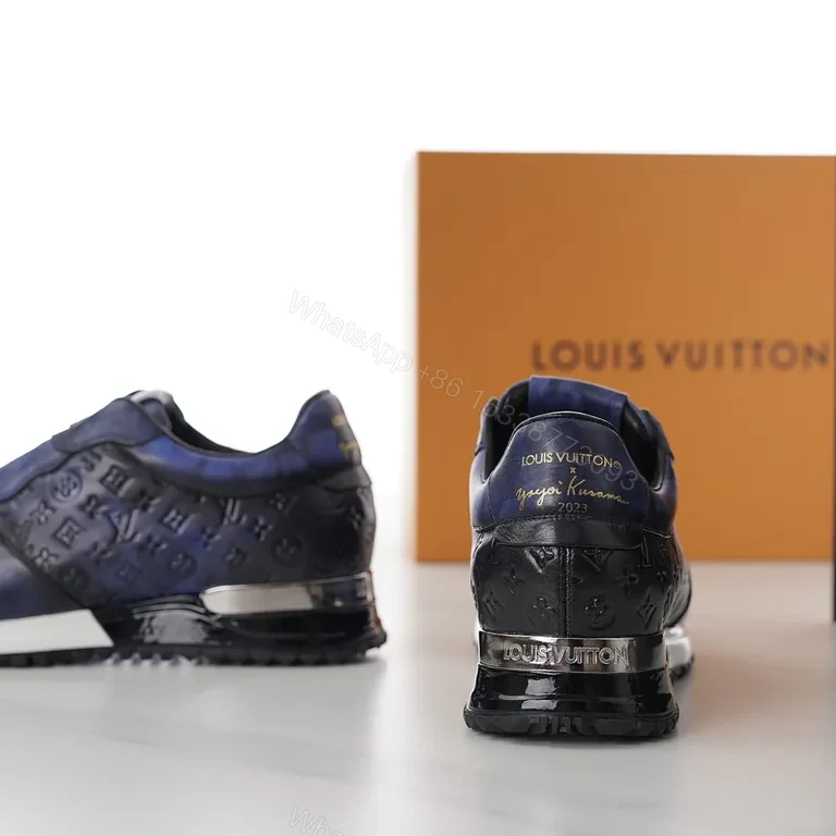 View 7 of Polished Monogram Sneaker: Blue Gradient Calf Leather, LV Style
