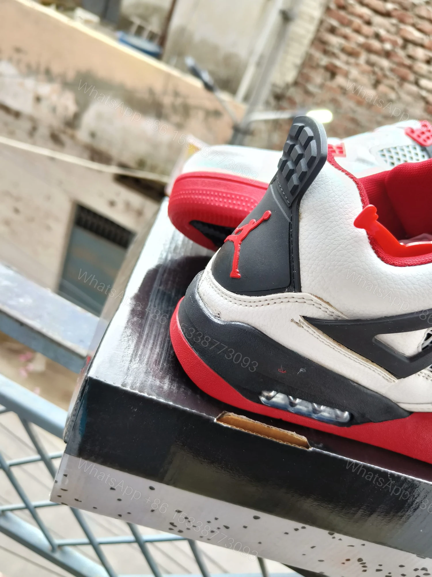 View 3 of BUY FIRST COPY NIKE JORDAN 4 “RED/WHITE” SNEAKERS