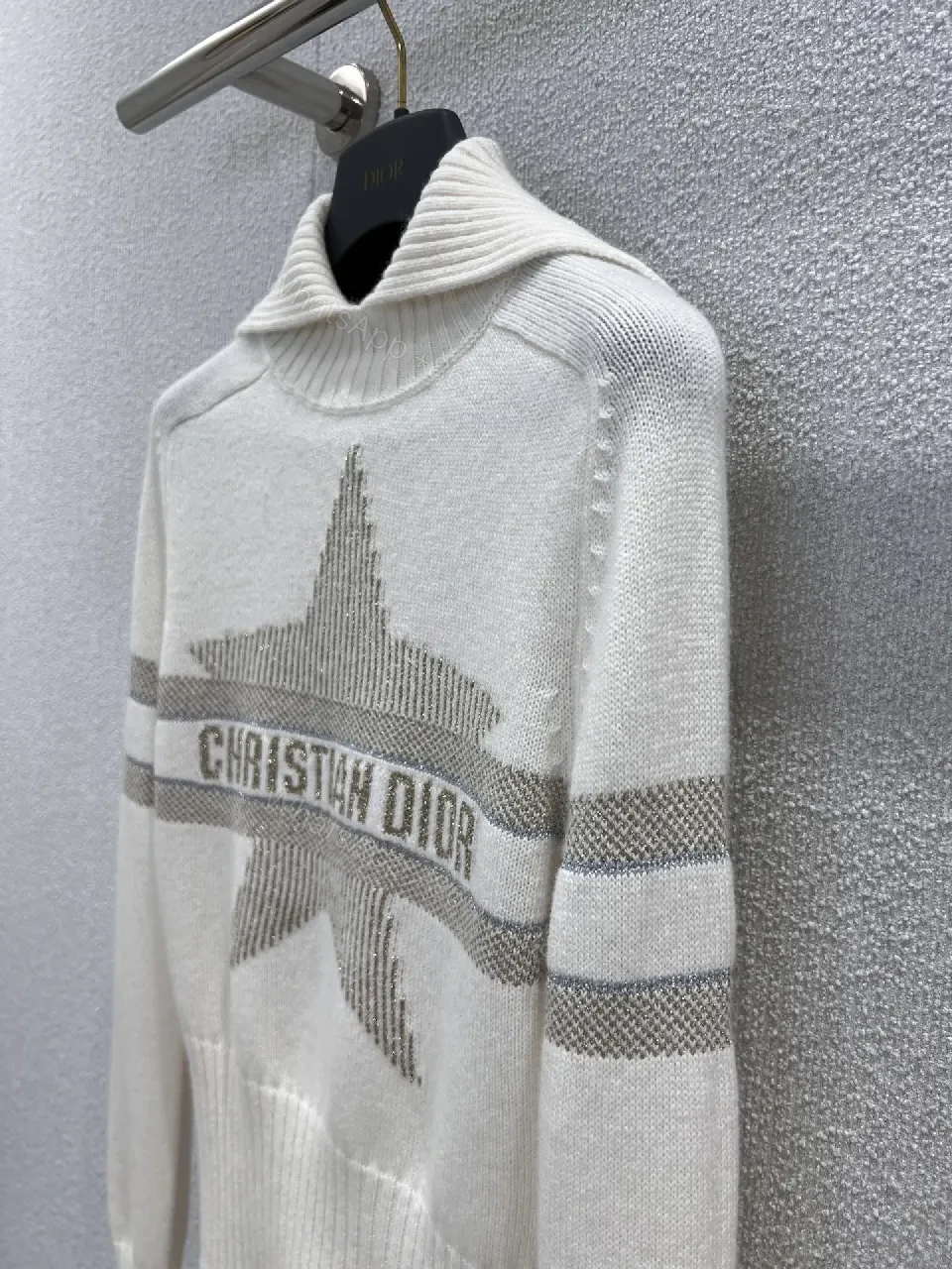 View 7 of Lux Star Knit: Premium Textured Crewneck Sweater