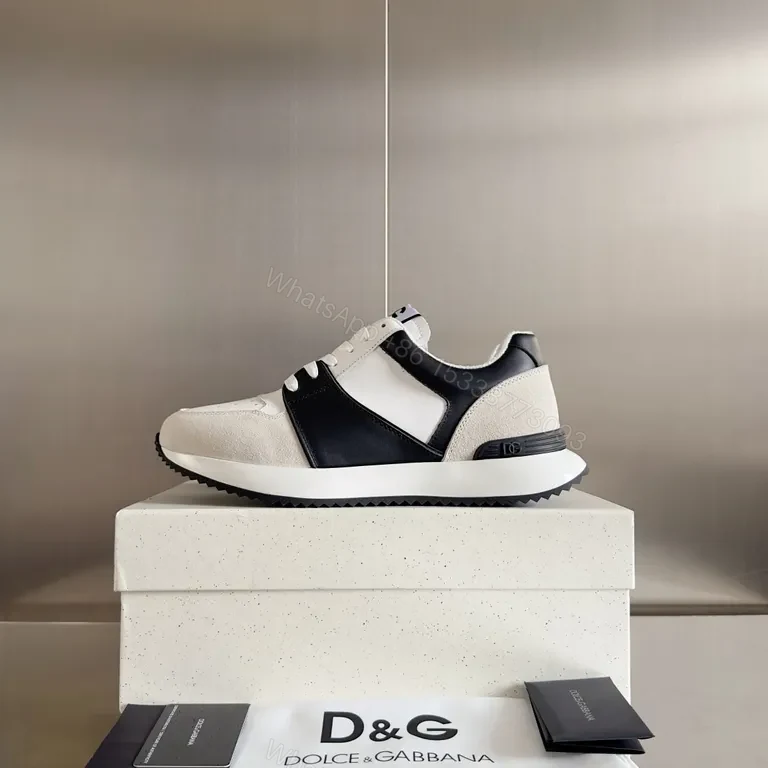 View 5 of Texture-Contrast High-Top Sneakers: Luxury Casual Streetwear (D&G)