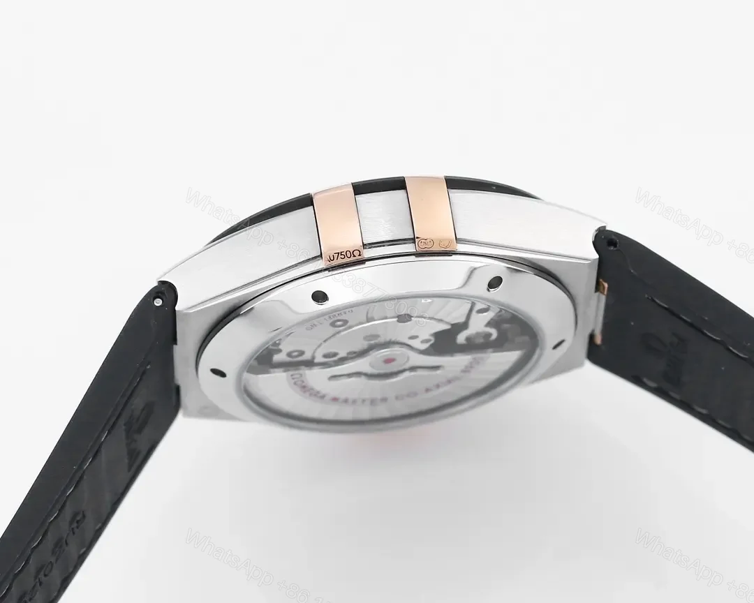 View 7 of Omega Constellation Meteorite Series 5th Generation Watch 41mm Brown Dial Rose Gold and Stainless Steel Case Brown Leather Strap