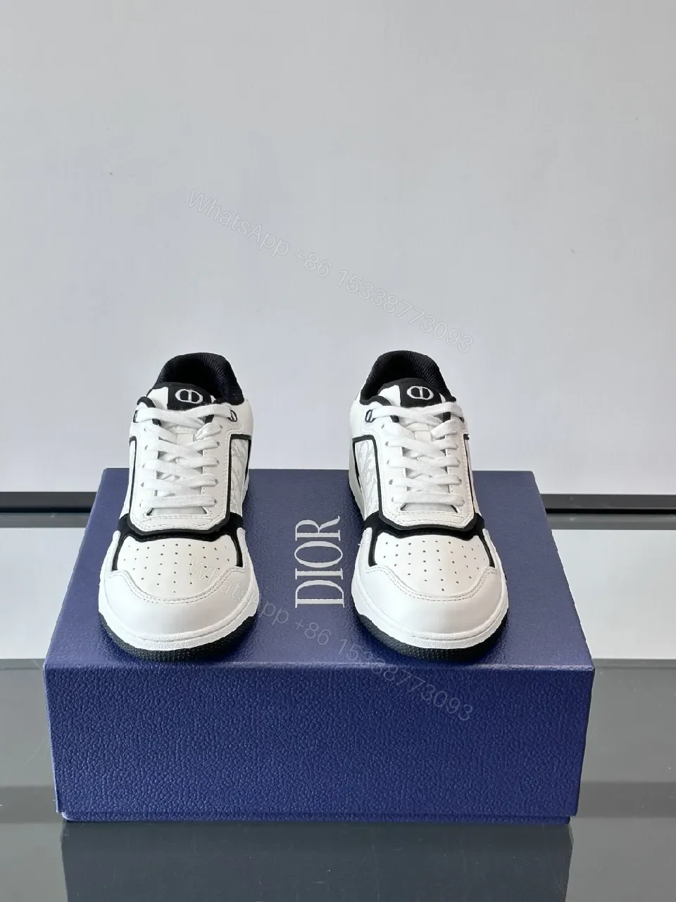 View 3 of White-Black Leather Sneaker with Graphic Texture, Cushioned Comfort