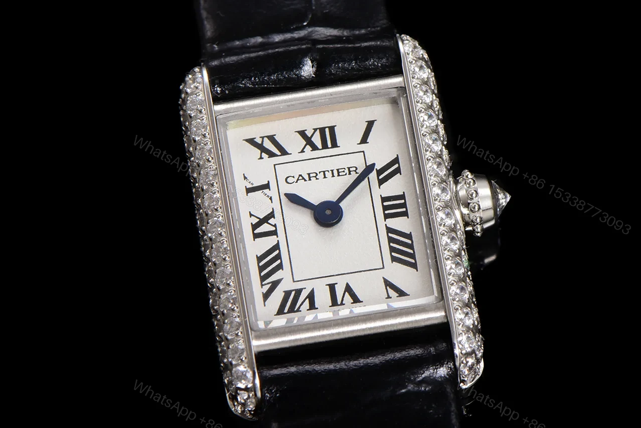View 2 of Cartier Tank Must Small Quartz Stainless Steel Diamond Silver W4TA0016
