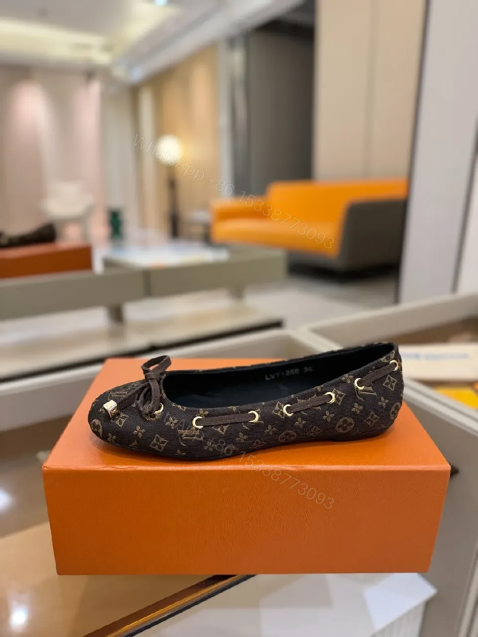 View 5 of Monogram Ballet Flats: Luxe Comfort, Durable Fabric, Classic Style