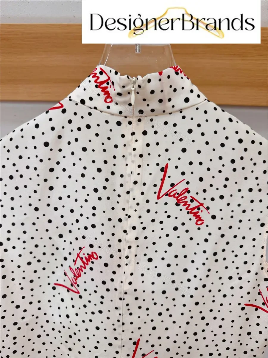 View 4 of Valentino Plus De Pois White Polka-Dot Silk Top