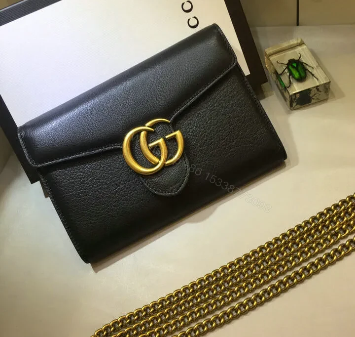Gucci Small GG Black Marmont Bag Fashionable Copy TD84YN — view 1