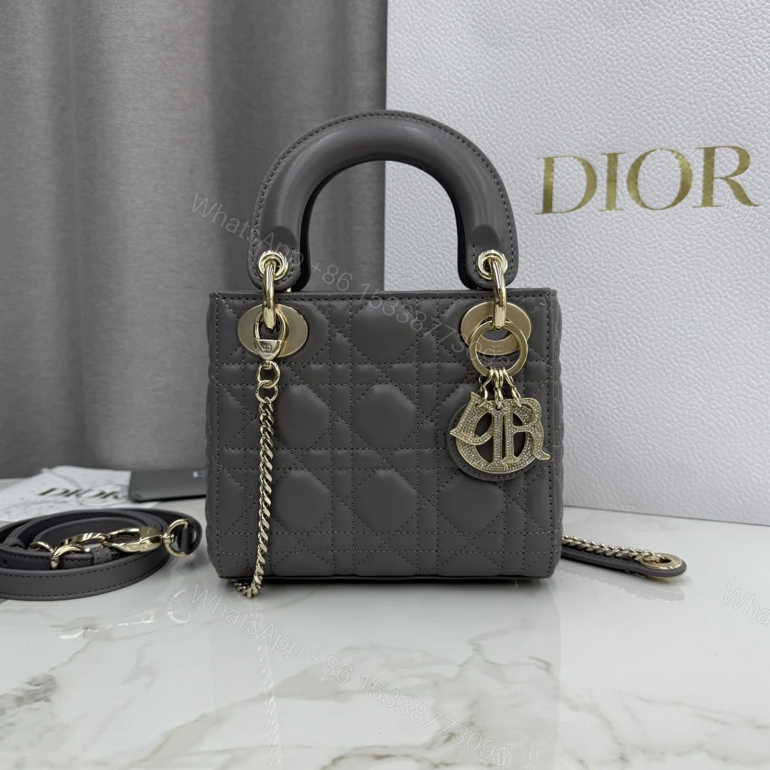 Dior原單迷你戴妃包 女款鐵灰色沉穩都會風單品 — view 1