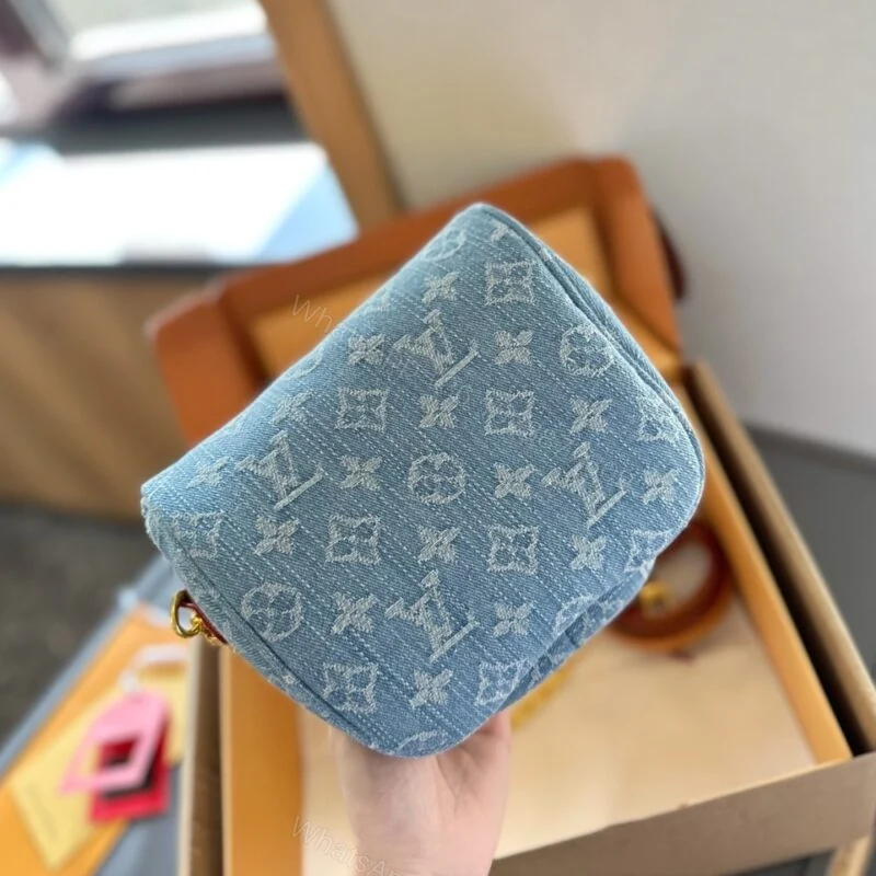 View 6 of Louis Vuitton Mini Bumbag Monogram Denim Sky Blue 17Cm M83353