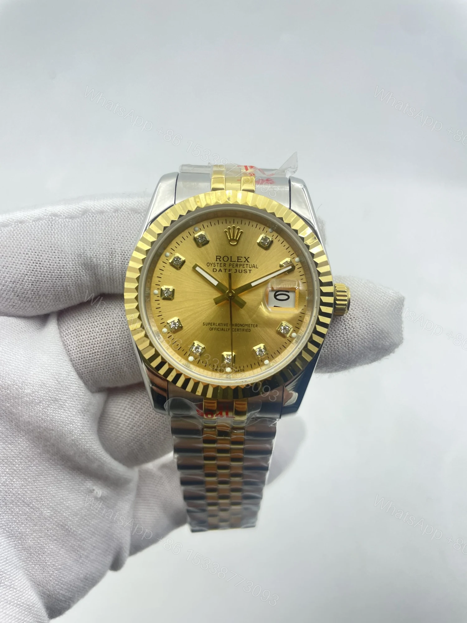 Rolex Datejust 36 Steel and Yellow Gold Diamond Dial Ref.16233 — view 1