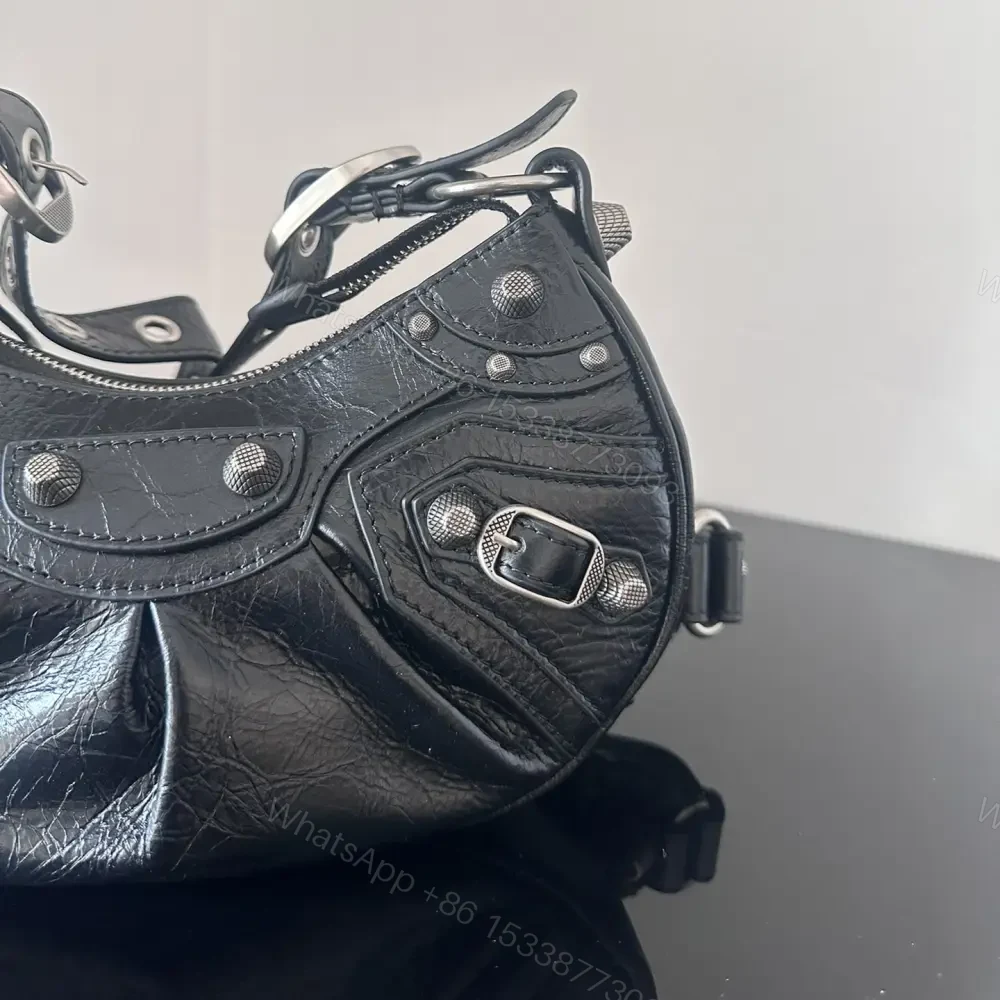 View 4 of 高仿Balenciaga*LeCagole朋克單肩包黑色XS