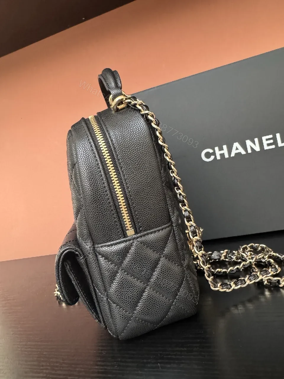 View 8 of Quilted Black Mini Backpack: Luxe, Compact, Everyday