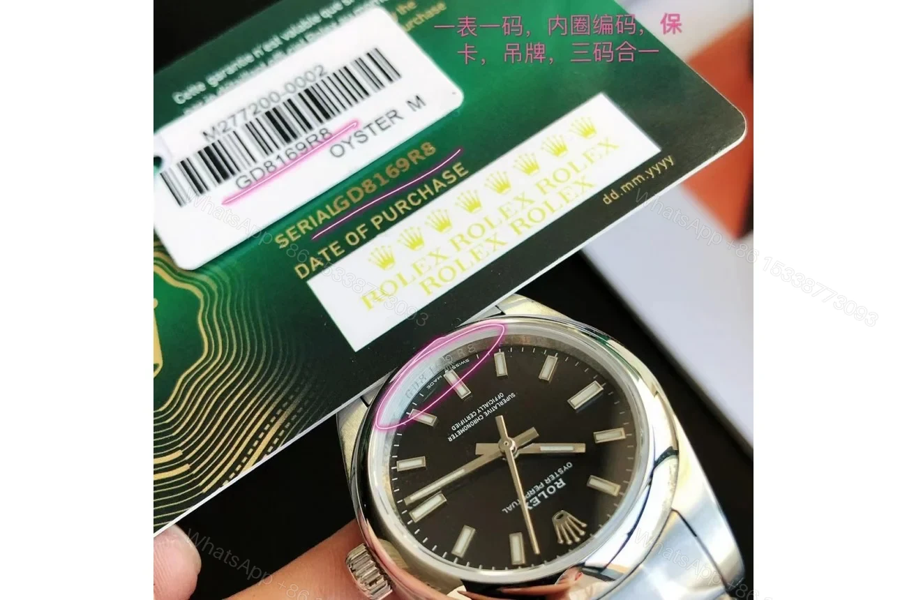 View 6 of Replica Rolex Oyster Perpetual SS/SS Black/Stk 31/41 mm