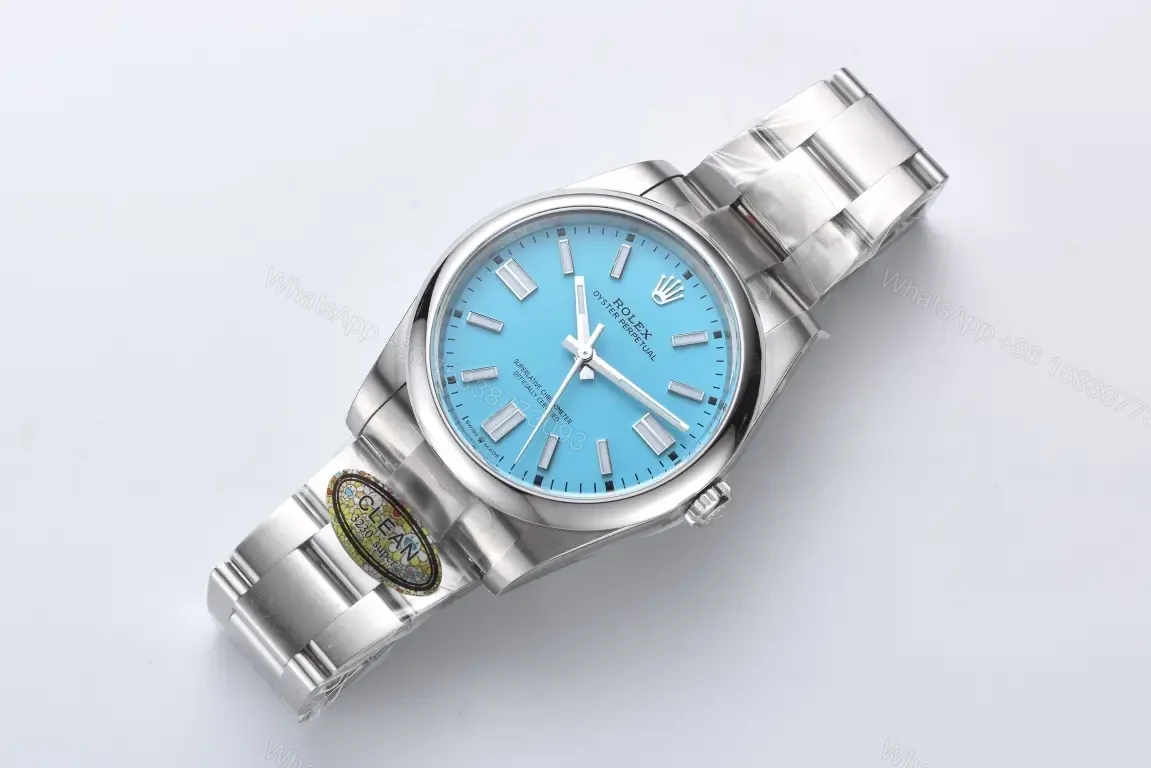 View 4 of Rolex Oyster Perpetual 41 Turquoise Dial Clean Factory 124300-0006