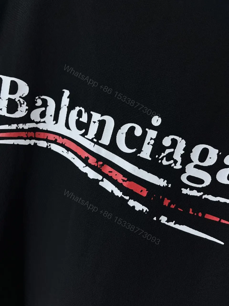 View 5 of Black Cotton Loose Tee Logo Crewneck Short-Sleeve T-Shirt