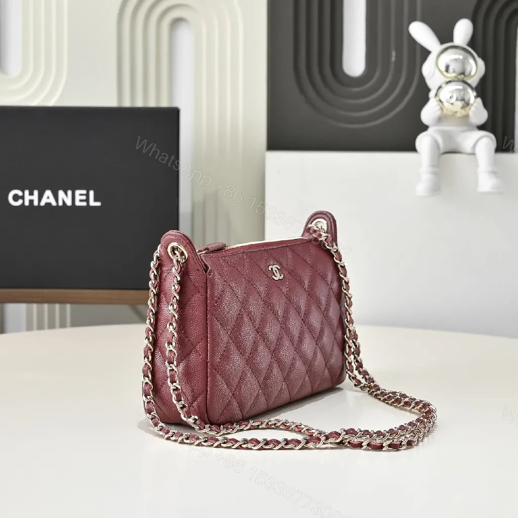 View 6 of Burgundy Quilted Leather Flap Bag: Classic Sophistication