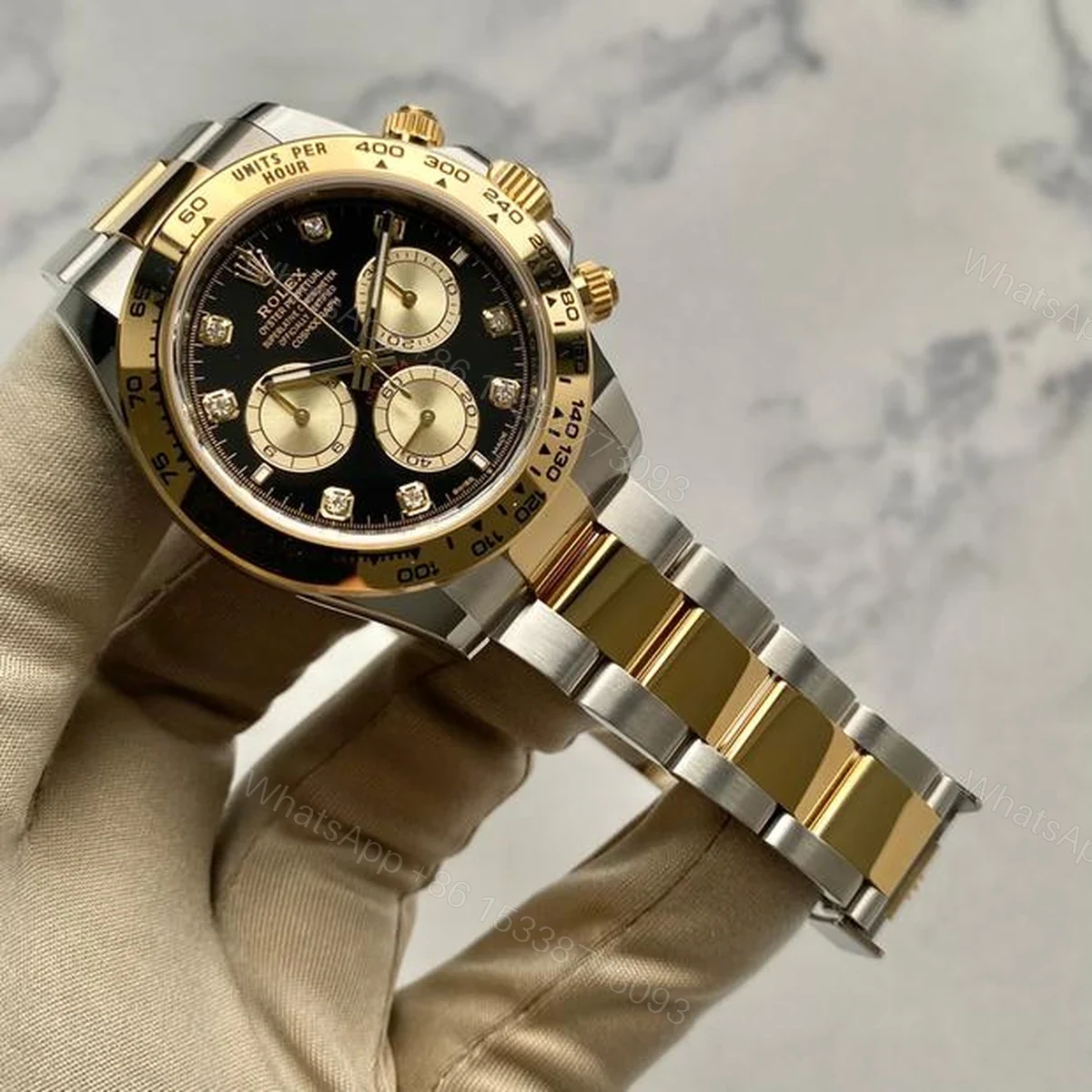 View 2 of Replica Rolex Daytona Black Diamond Dial 126503 Superclone