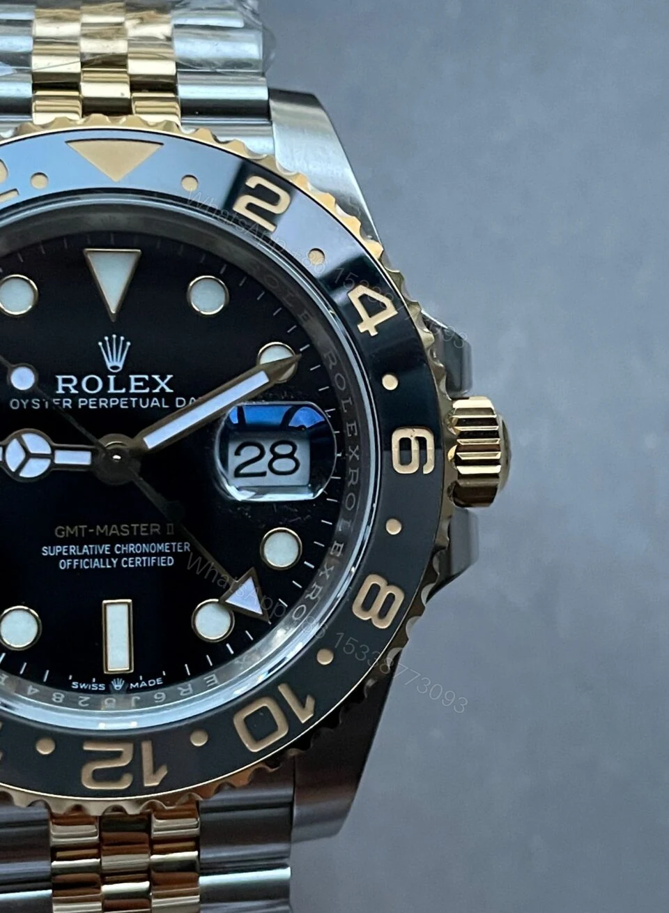 View 3 of EWF Factory 1:1 Rolex GMT-Master II 126713GRNR 904L YG/SS Black Dial Dots VR3285