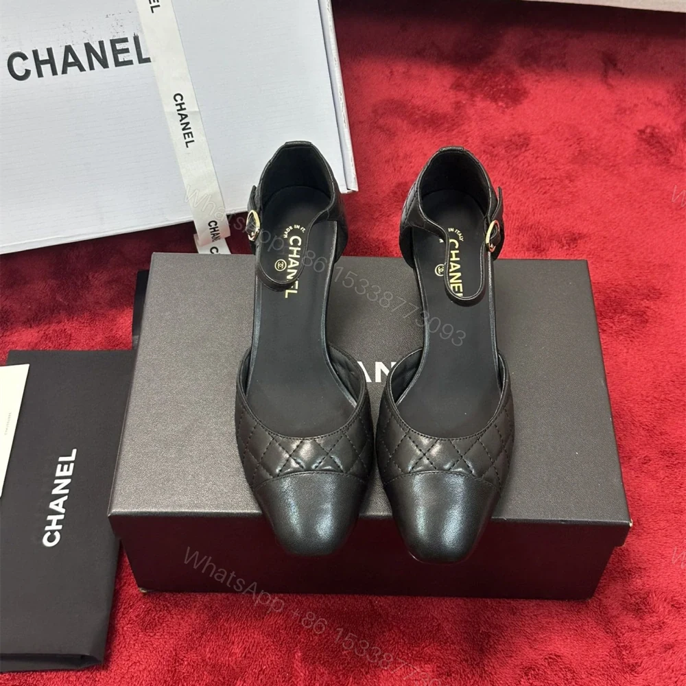 View 8 of 高仿Chanel*G38441B露邊高跟單鞋小牛皮黑色4.5CM免檢版
