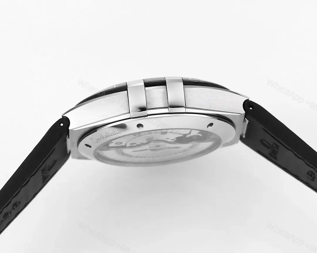 View 7 of Omega Constellation Meteorite Series 5th Generation 41MM Black Dial Watch with Black Leather Strap