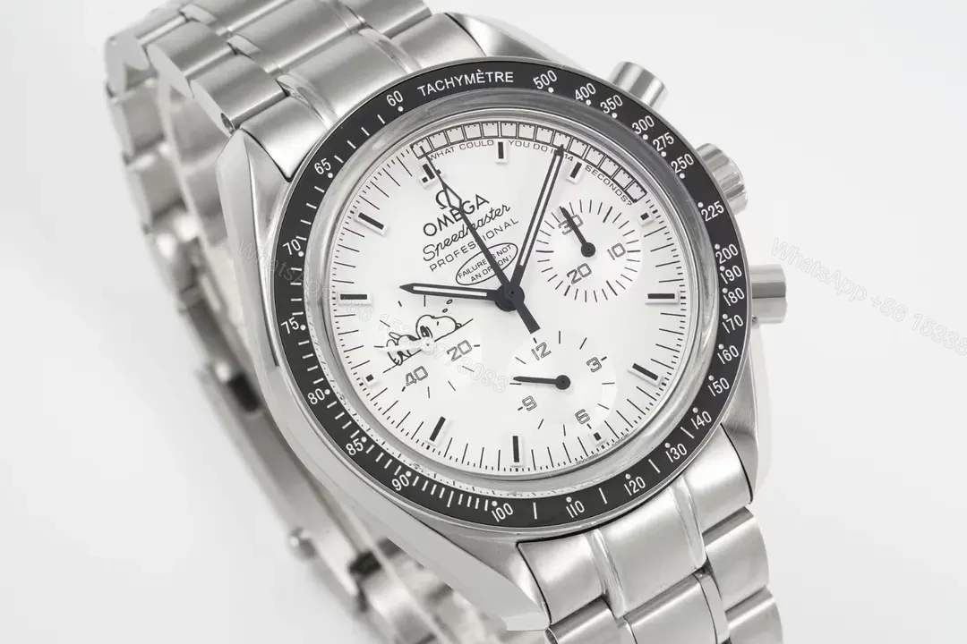 View 3 of Omega Speedmaster Professional Chronograph Watch White Dial Stainless Steel 44mm Automatic Movement 9300 Sapphire Crystal Water Resistant