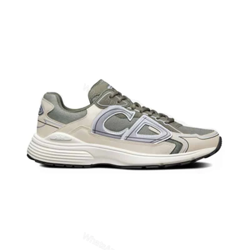 DIOR B30 SNEAKERS OLIVE MESH AND CREAM TECHNICAL FABRIC – CD86 — view 1