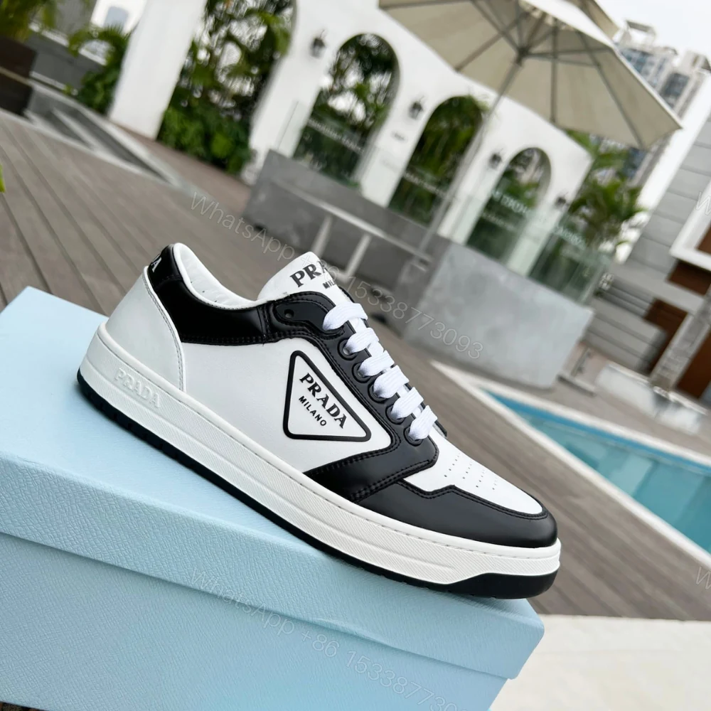 View 4 of Prada District Leather Sneaker Black White 1E790M 3LJ6 F0964 F 030