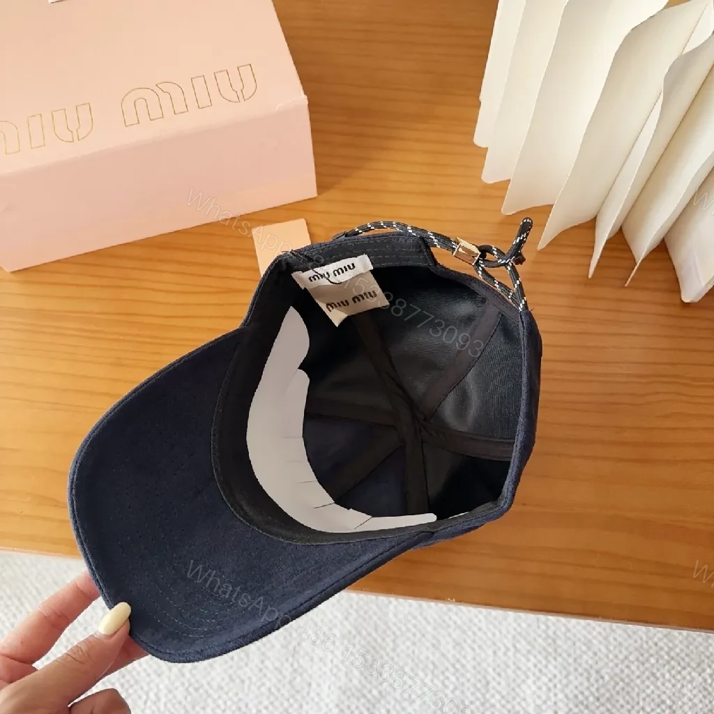 View 8 of Soft-Structured Navy Cap with Minimal Embroidery Details