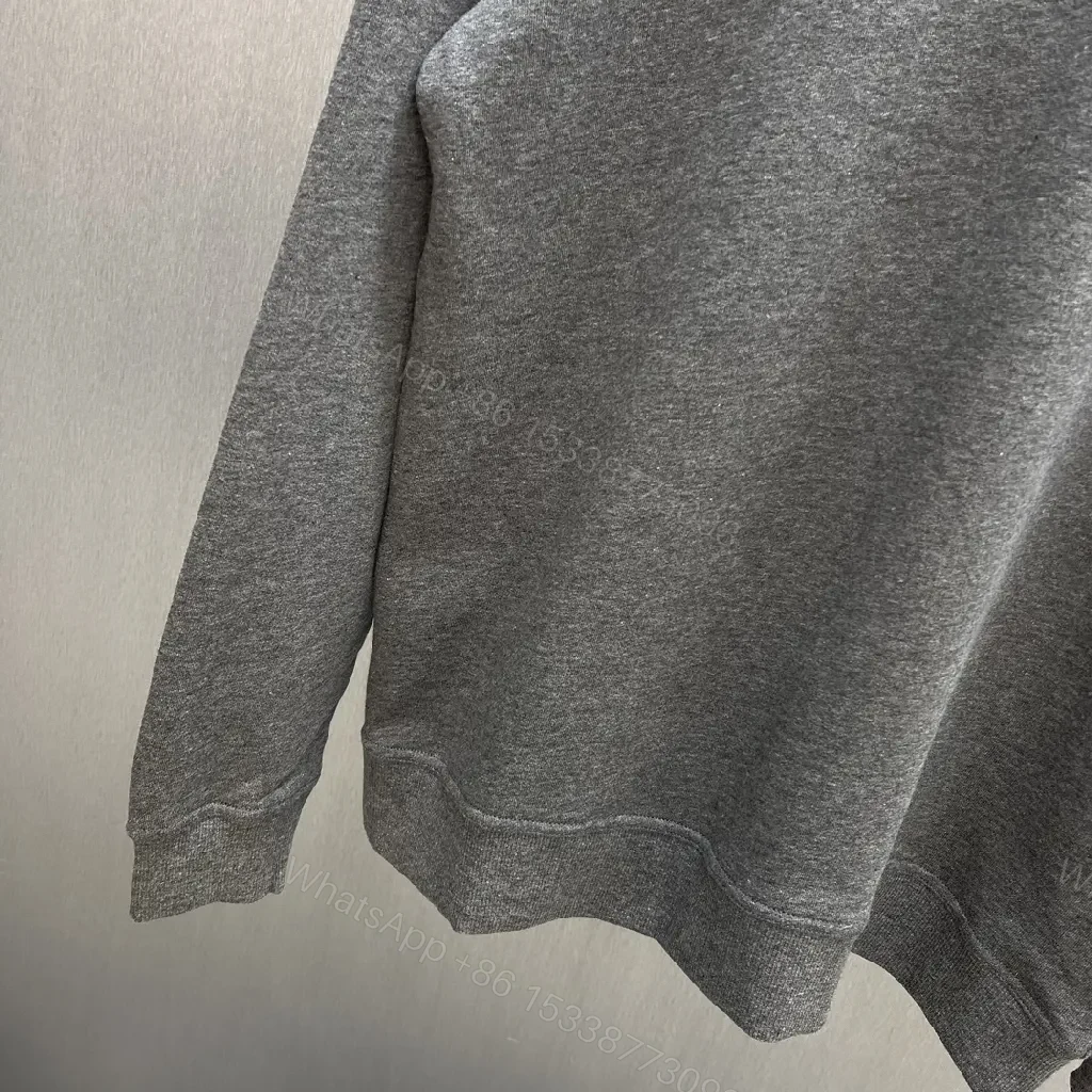 View 2 of Gray fleece crewneck - London logo luxury sweatshirt