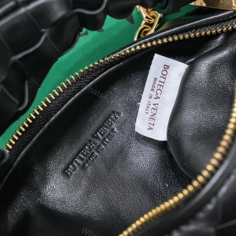 View 2 of Elegant Weave Bag: Luxe Compact, Gold Chain Strap Bag
