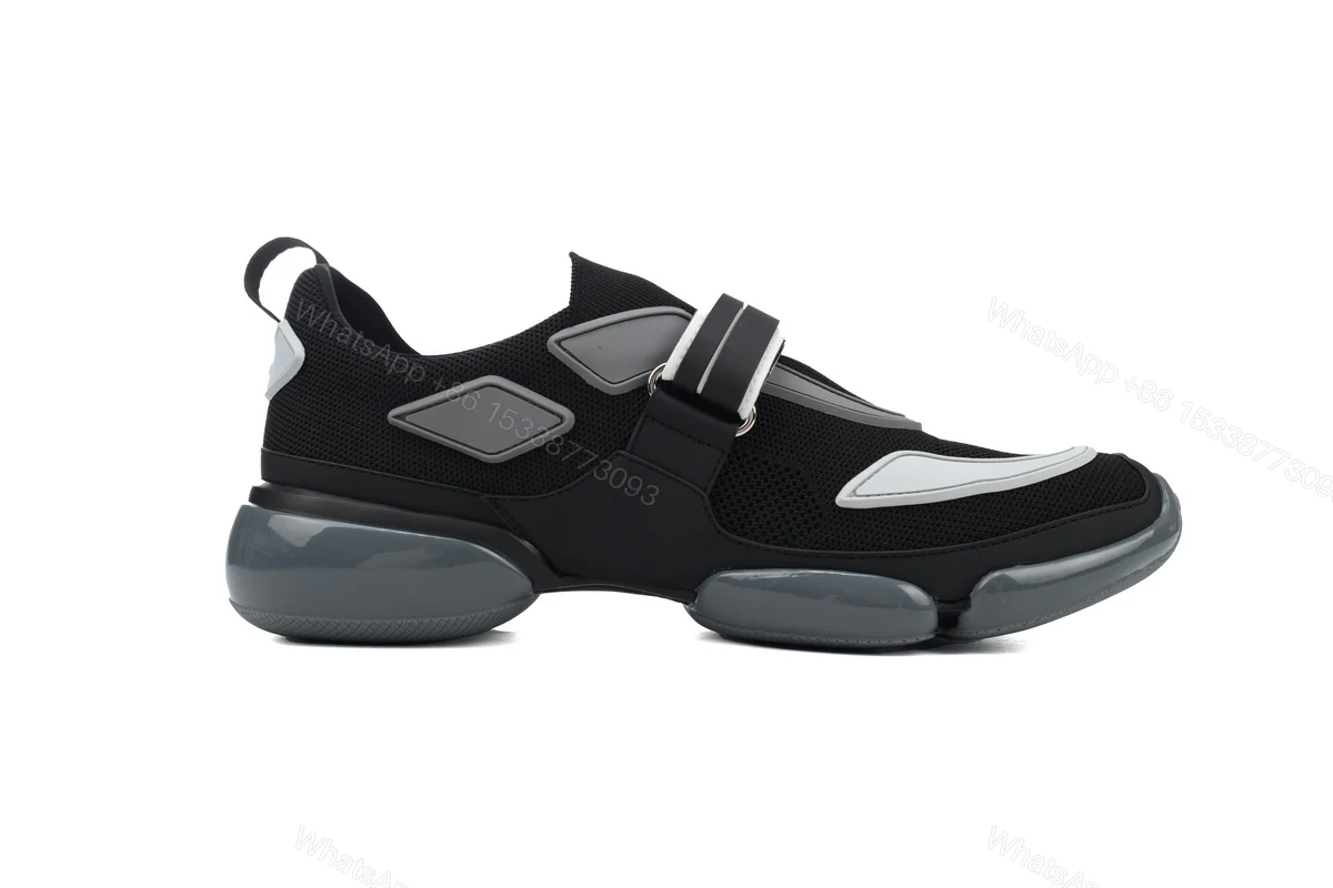 View 5 of Prada Cloudbust Velcro sneakers Black and White