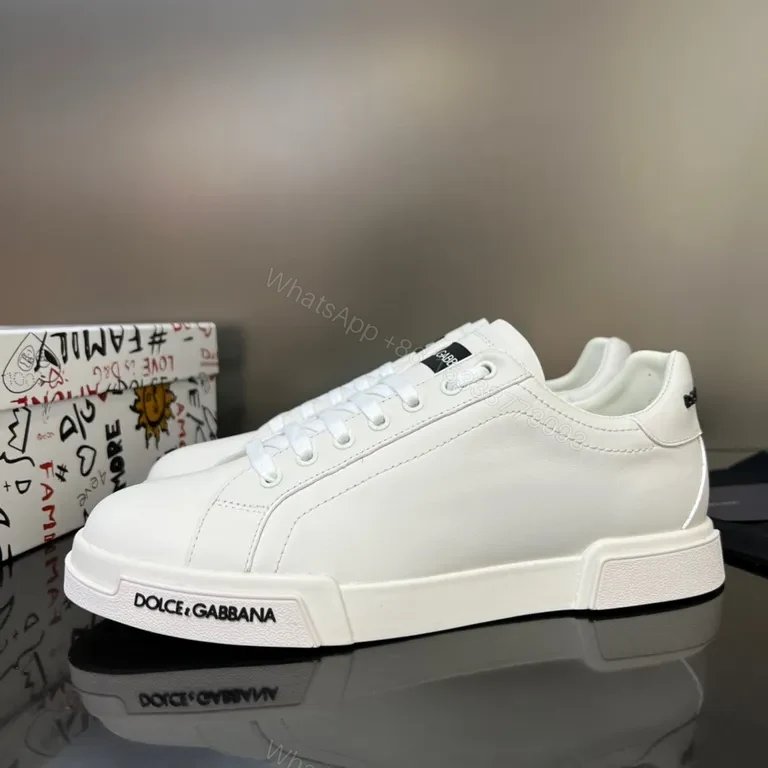 View 2 of Dolce & Gabbana White Leather Platform Sneakers: Luxury Comfort