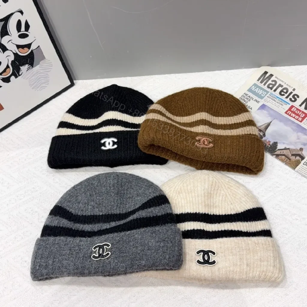 Chic Knit Beanie with Stripe Detail – Luxury Everyday Style — view 1