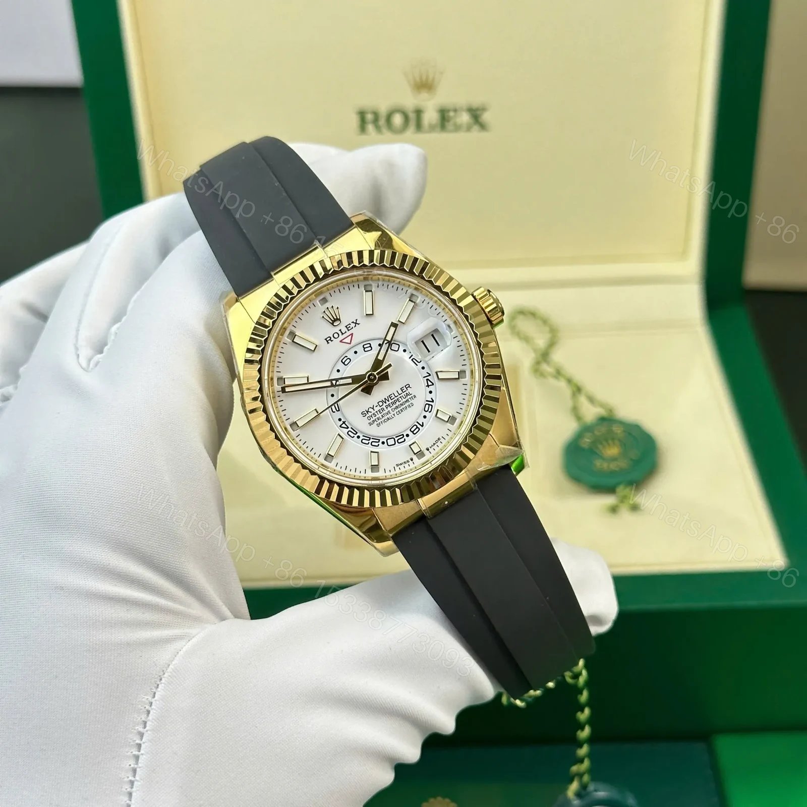 View 2 of Replica Rolex Sky-Dweller White Dial 326238