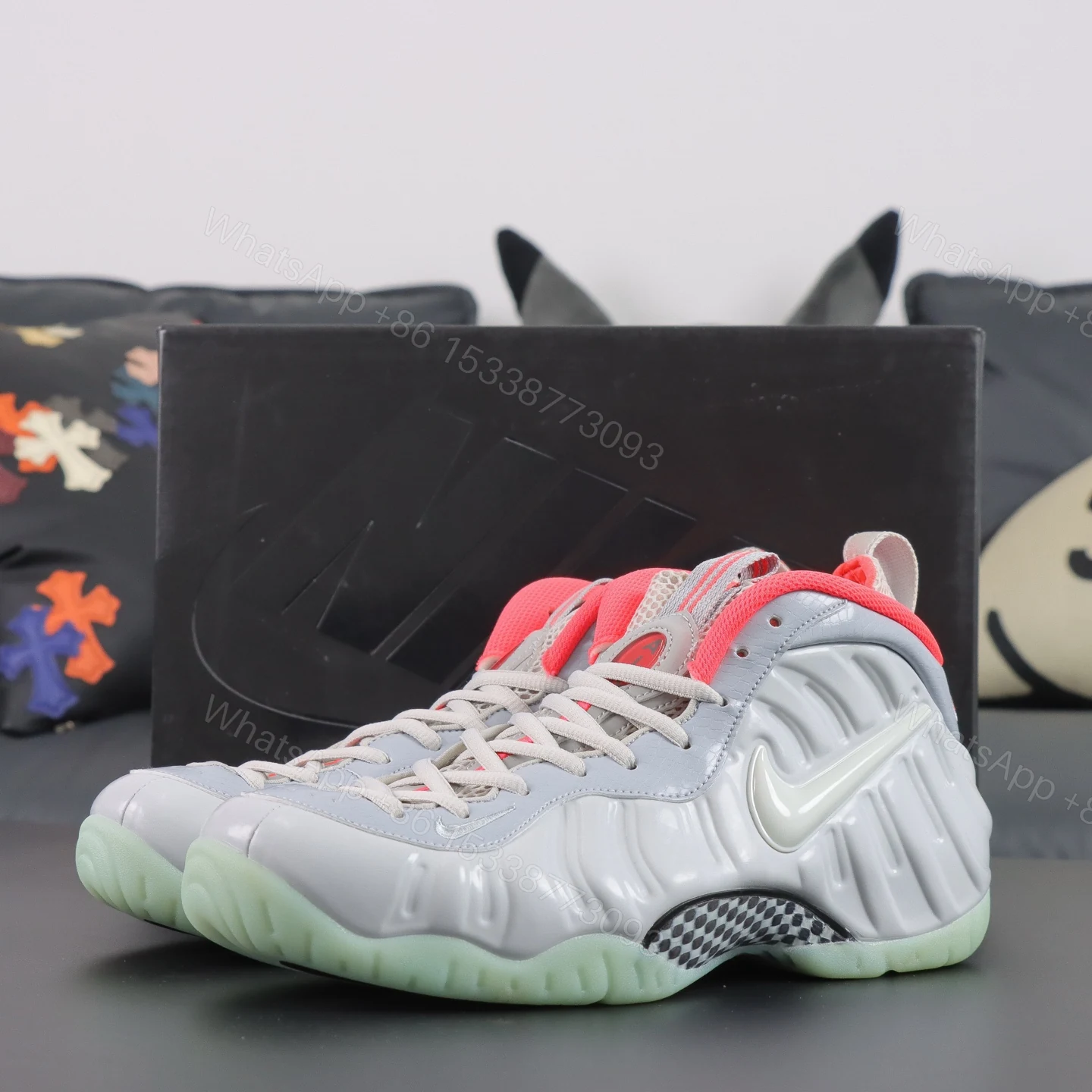 Foamposite Pro “’Pure Platinum” — view 1