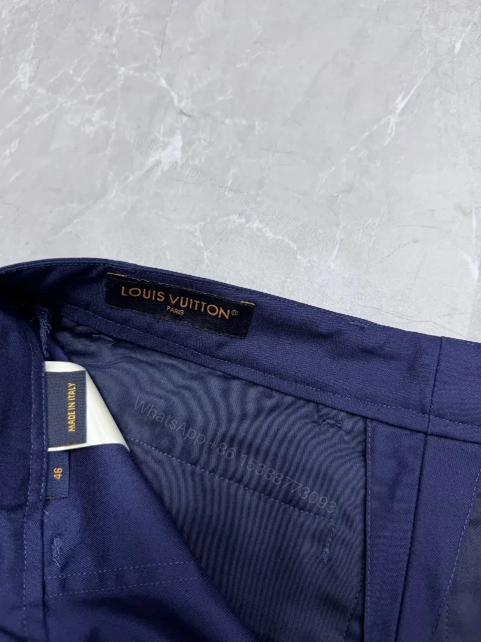 View 7 of Navy Cotton Shorts Casual Louis Vuitton-Style Key Feature Pocketed Short