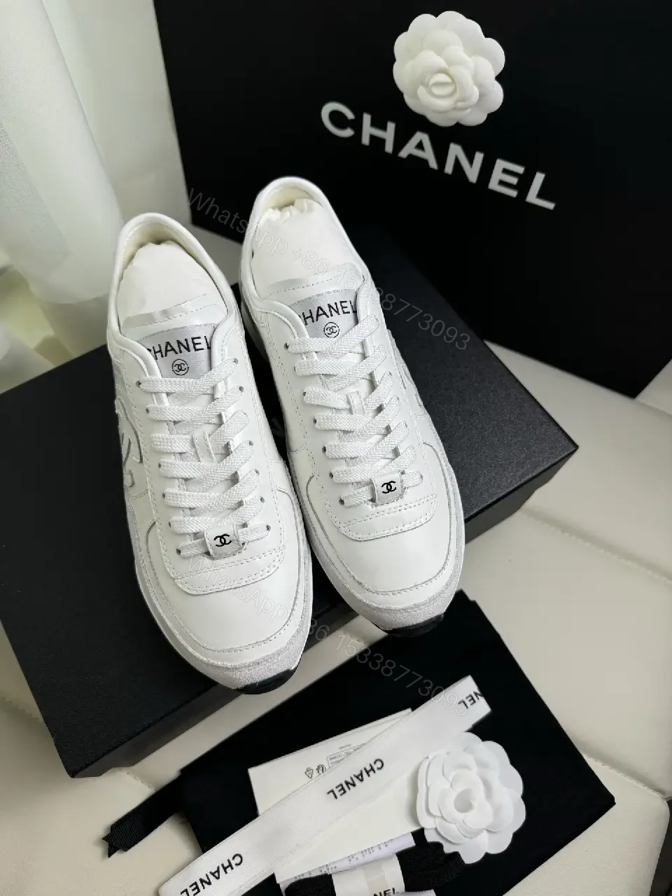 View 2 of Minimalist White Leather Sneakers: Couture-Inspired Luxury