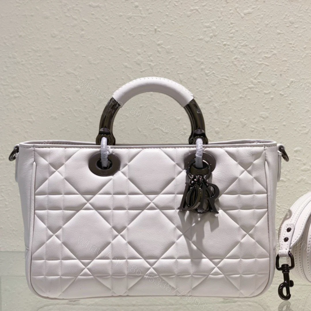 Dior Lady Luxury Branded Women’s Handbag Light Purple 24x18cm — view 1