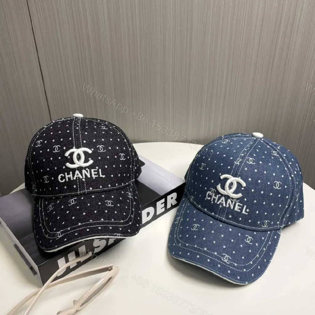View 8 of Denim Cap with Polka-Detailing: Luxe Everyday Accessory