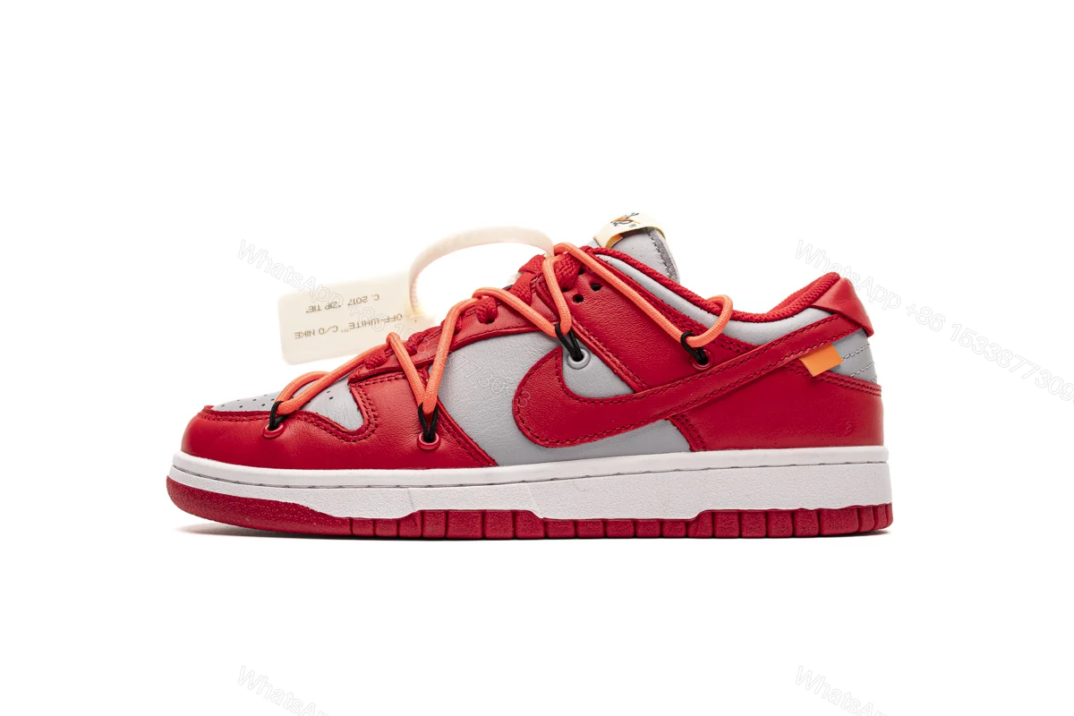 View 15 of OFF White X Nike Dunk Low University Red CT0856-600