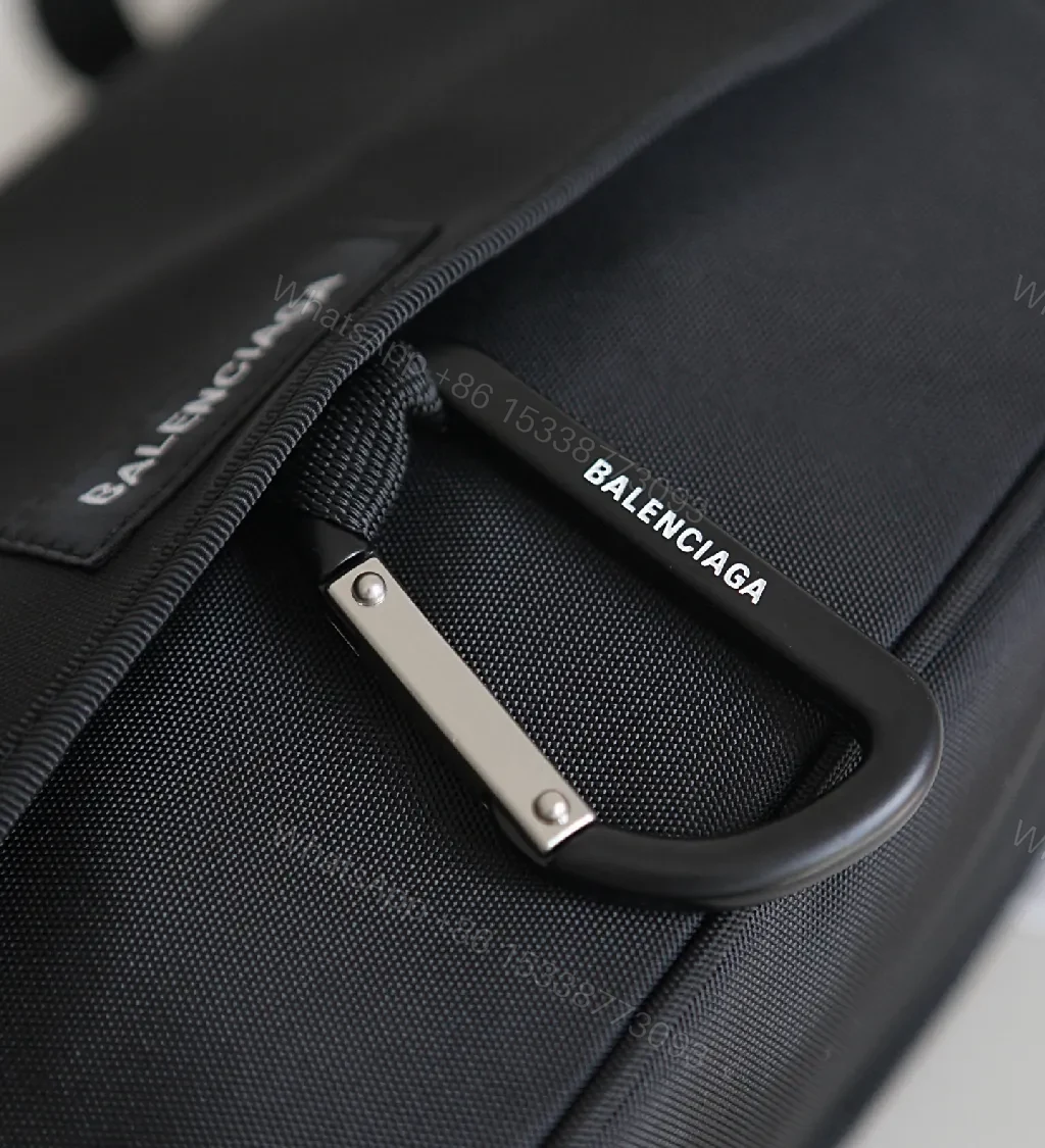 View 2 of Black Durable Matte Nylon Messenger Bag – Compact, Adjustable Strap, Minimalist Style