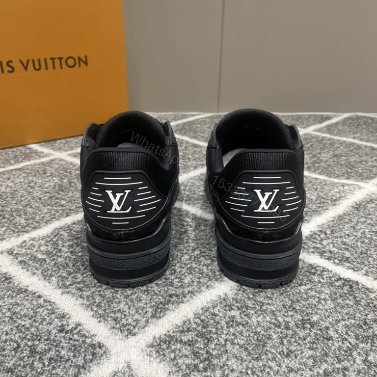 View 3 of Monochrome LV-Patterned High-Top Sneaker with Comfort Fit