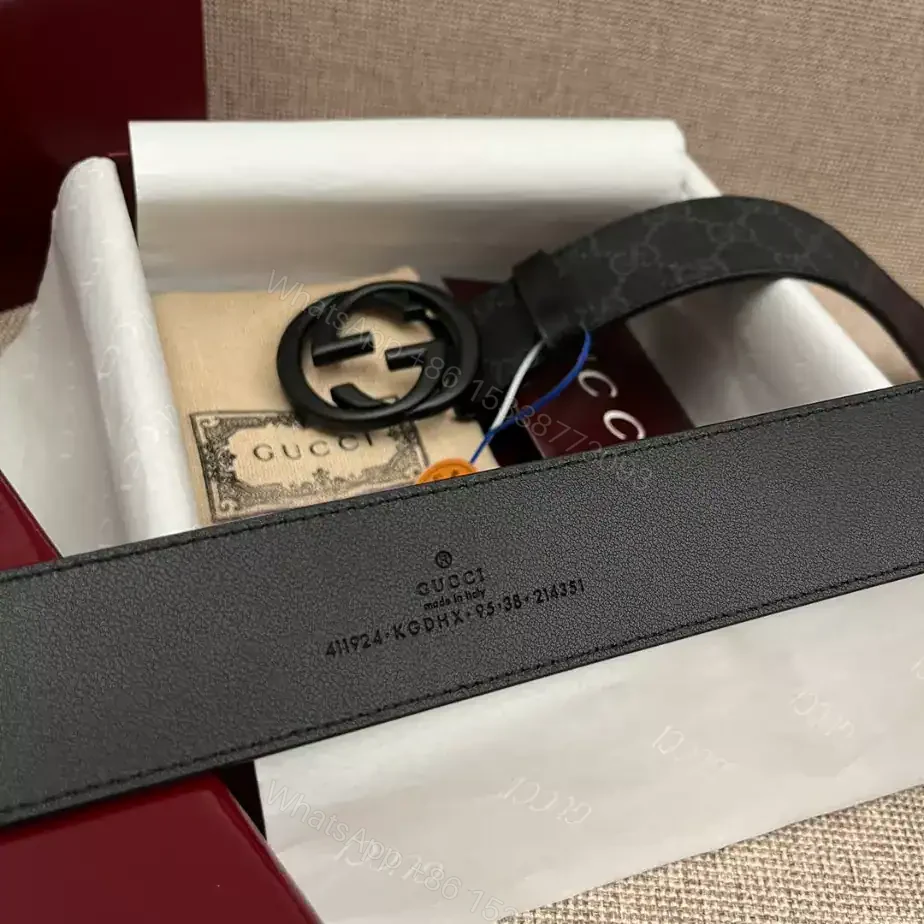 View 3 of GUCCI BELT WITH INTERLOCKING G BUCKLE 4CM – B103