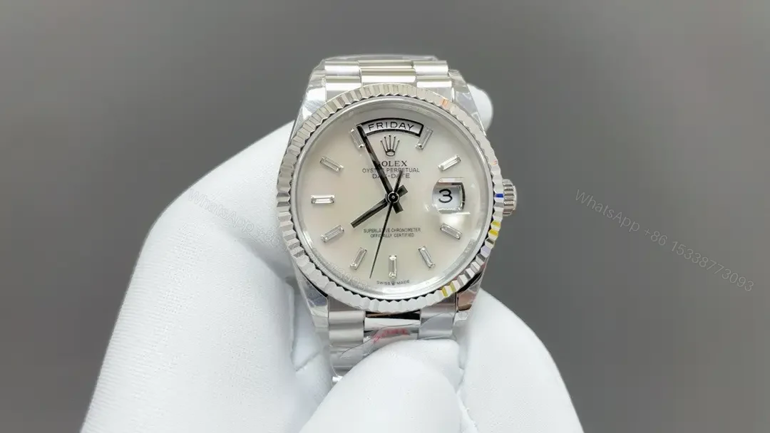 Rolex Day-Date 36 Week Calendar White Dial Gold Automatic Watch RLX-DD-36-WKCAL-WHT — view 1