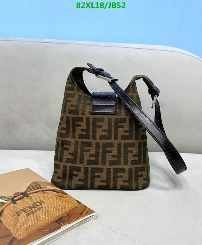 View 3 of Fendi Replica Classic Zucca Baguette FF Shoulder Bag in Brown