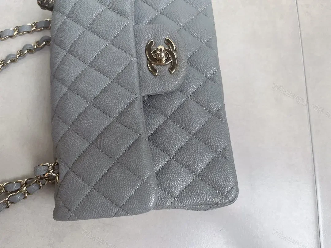 View 5 of Chanel Classic Flap bag in Grey Caviar Leather